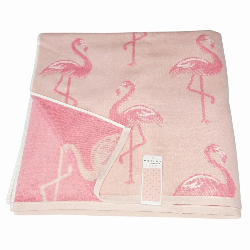 Ancora Resort Collection Cotton Pink Flamingo‎ Beach Towel 36x68 Quick Dry